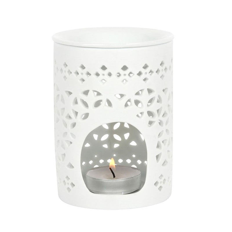 White Matte Cut Out Oil Burner