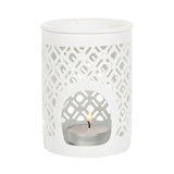 White Matte Lattice Cut Oil Burner