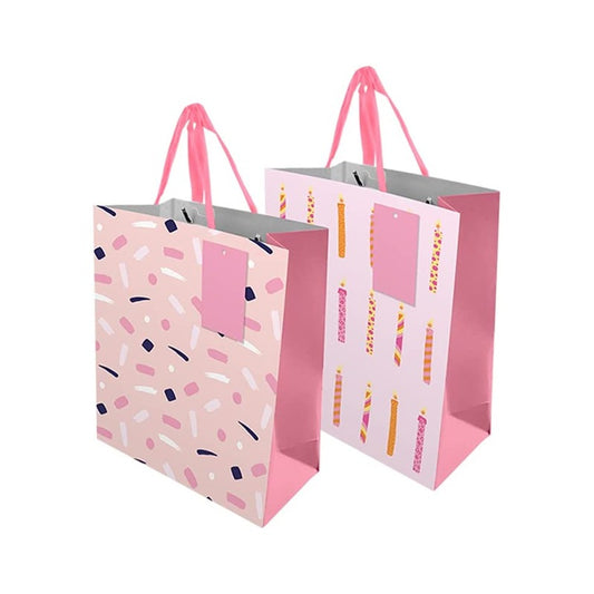 Pink Birthday Gift Bags | Medium 2 Pack