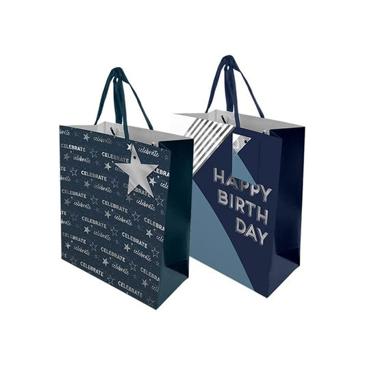 Blue Birthday Gift Bags | Large 2 Pack