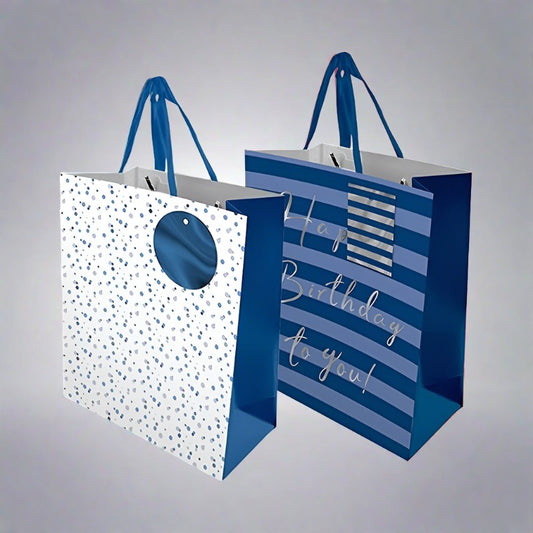 Birthday Gift Bags | Medium Strips & Dotted
