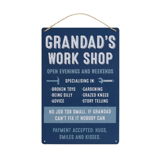 Grandad's Work Shop Metal Sign