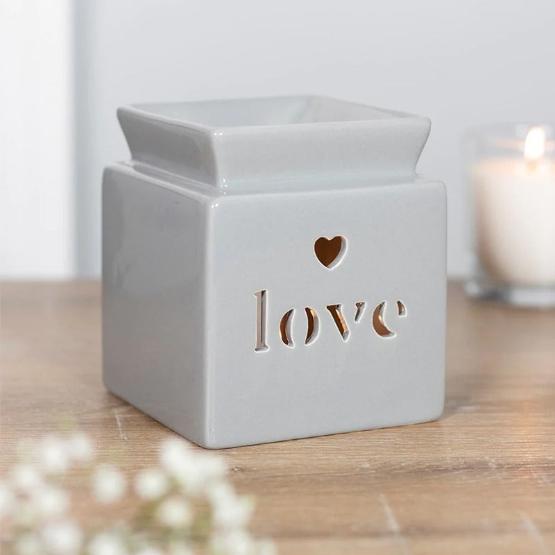 Love Cut Out Oil Burner | Grey |