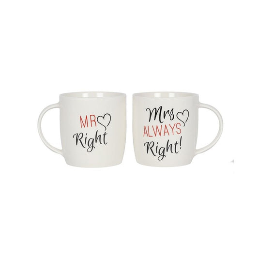 Mr & Mrs Right Couples Mug Set