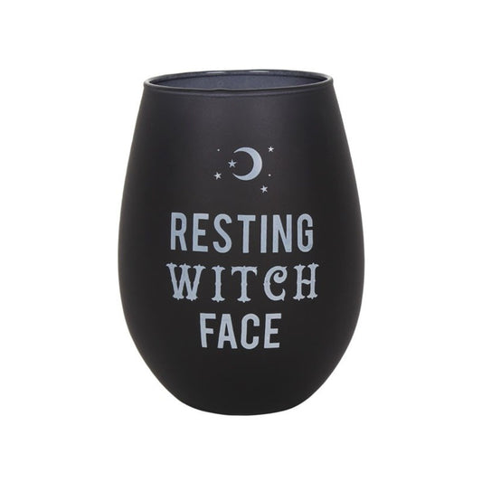 Resting Witch Face Stemless Wine Glass