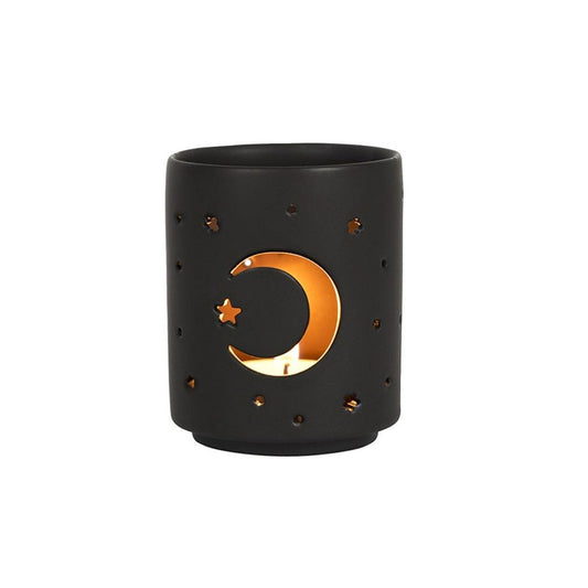 Black Mystical Moon Cut Out Tealight Holder | Small