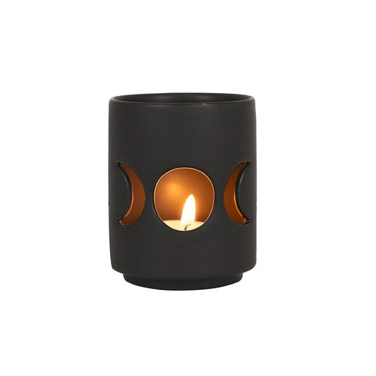 Black Triple Moon Cut Out Tealight Holder | Small