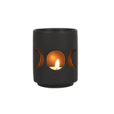 Black Triple Moon Cut Out Tealight Holder | Small