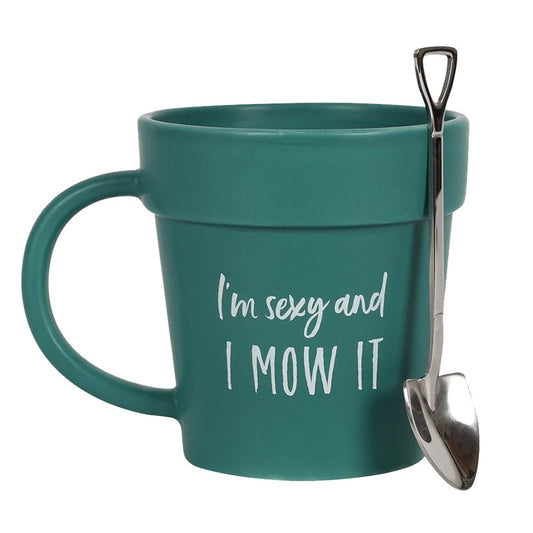 Sexy and I Mow It Pot Mug | Gardener Mug | RAJXStore