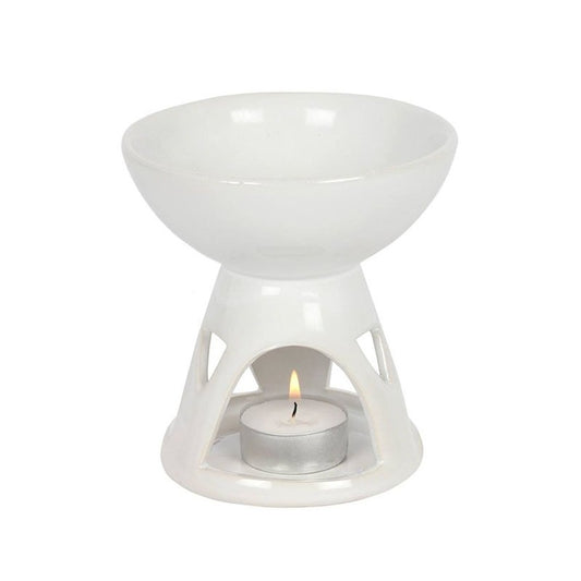 White Deep Bowl Oil Burner