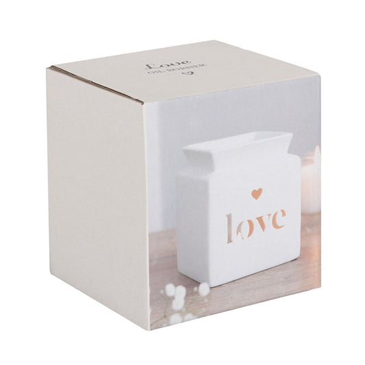 White Love Cut Out Oil Burner