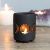 Black Triple Moon Cut Out Tealight Holder | Small