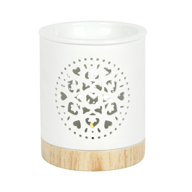 White Mandala Cut Out Oil Burner